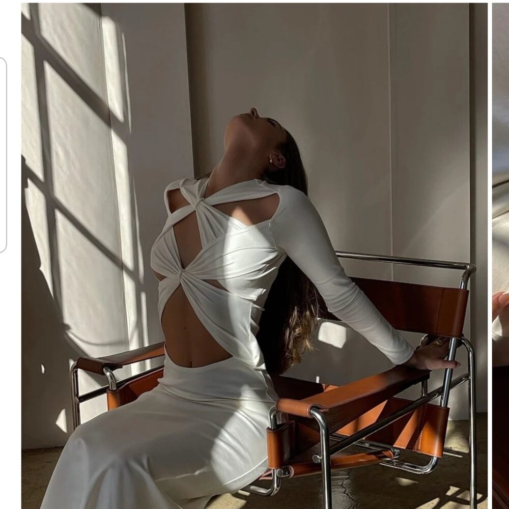 SID NEIGUM KNIT DRESS CUT OUT CREAM